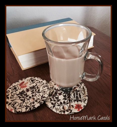 coasters made from leaves and acorn fabric