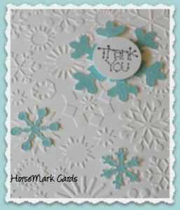 Thank you card with snowflakes created by HorseMark Cards